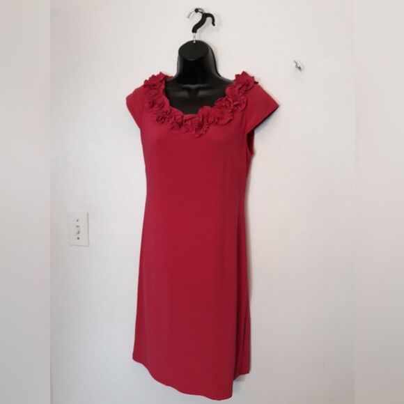 MSK pink ruffle shift dress - Picture 1 of 5